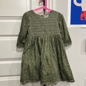 Stylish Green Kids Casual Dress
